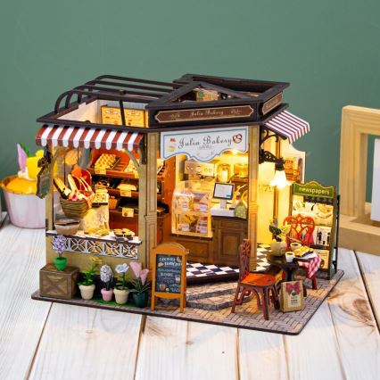 2Kids Toys - Miniatuur van het huisje Juliino Bakkerij 2xAAA