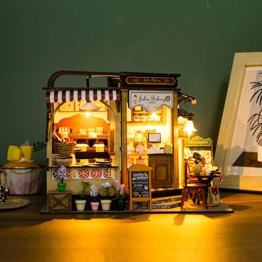 2Kids Toys - Miniatuur van het huisje Juliino Bakkerij 2xAAA