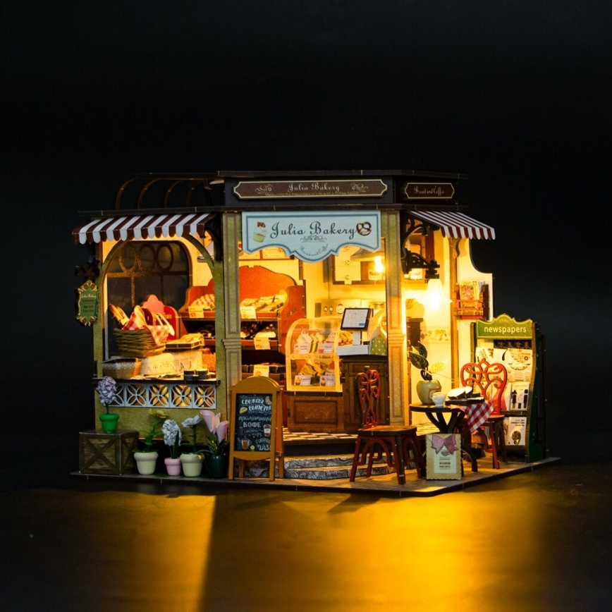 2Kids Toys - Miniatuur van het huisje Juliino Bakkerij 2xAAA