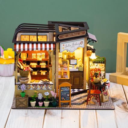 2Kids Toys - Miniatuur van het huisje Juliino Bakkerij 2xAAA