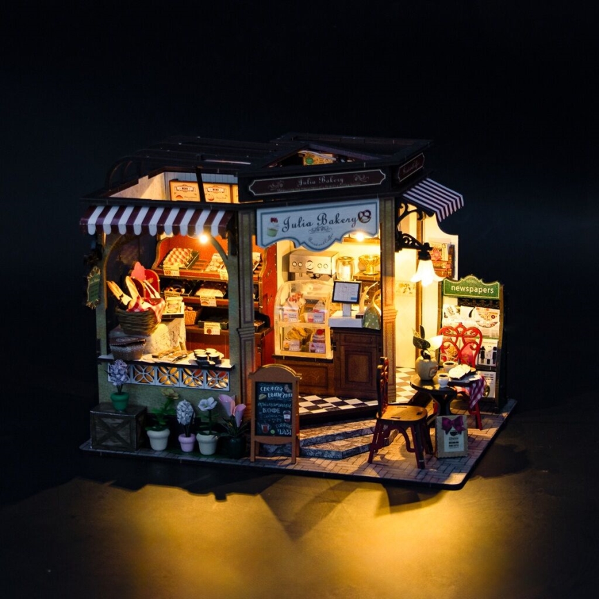 2Kids Toys - Miniatuur van het huisje Juliino Bakkerij 2xAAA