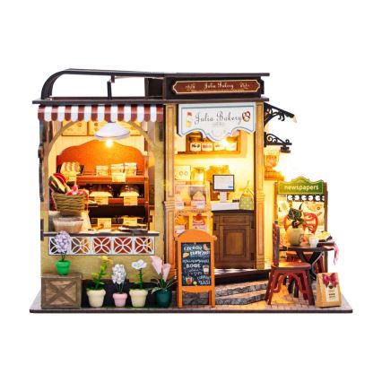 2Kids Toys - Miniatuur van het huisje Juliino Bakkerij 2xAAA
