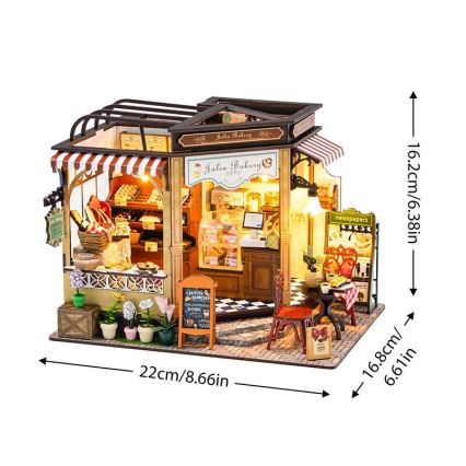 2Kids Toys - Miniatuur van het huisje Juliino Bakkerij 2xAAA
