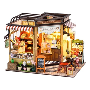 2Kids Toys - Miniatuur van het huisje Juliino Bakkerij 2xAAA