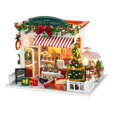 2Kids Toys - Miniatuur van het huisje Kerstbanketbakkerij 2xAAA