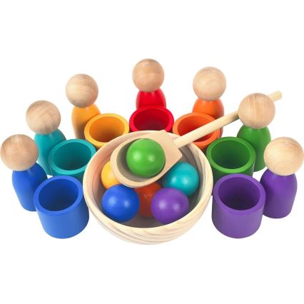 2Kids Toys - Regenboogpoppen met balletjes, 7 kleuren