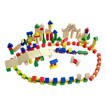 2Kids Toys - Set van 500 kleurrijke houten bouwblokken