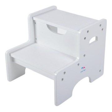 2Kids Toys - Tabouret en bois avec marchepied blanc