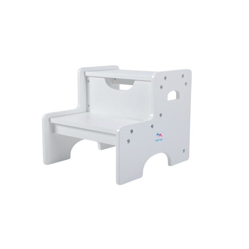 2Kids Toys - Tabouret en bois avec marchepied blanc