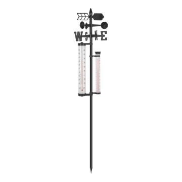 3-in-1 tuinweerstation 145 cm zwart