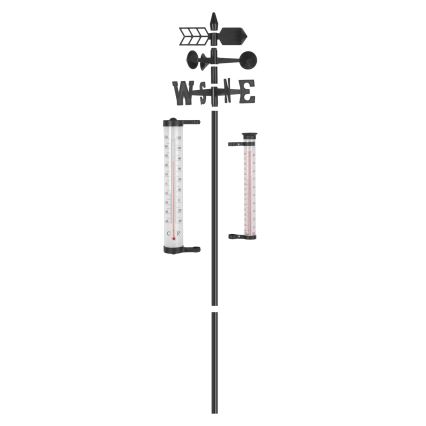 3-in-1 tuinweerstation 145 cm zwart