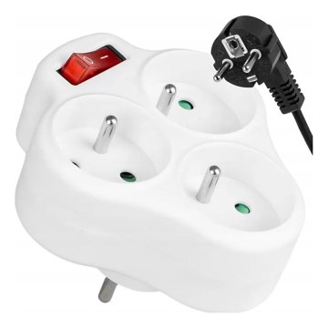 3-voudige stekkerdoos met schakelaar