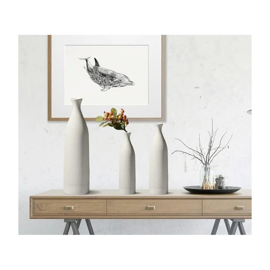 33 cm White Keramiek Vaas