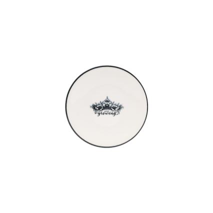 4-delig servies, zwart/wit, porselein