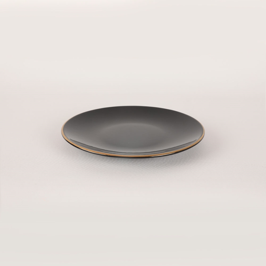 44-delige eettafelset, zwart/goud, steengoed