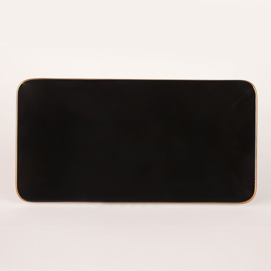 44-delige eettafelset, zwart/goud, steengoed