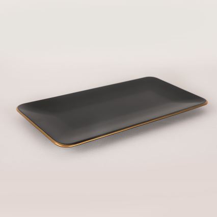 44-delige eettafelset, zwart/goud, steengoed