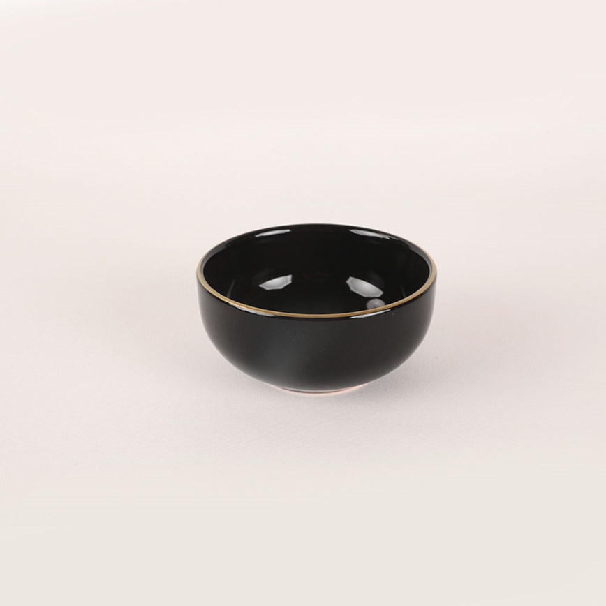 44-delige eettafelset, zwart/goud, steengoed