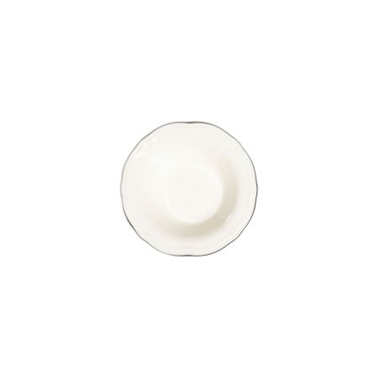 53-delige serviesset, wit/zilver/porselein