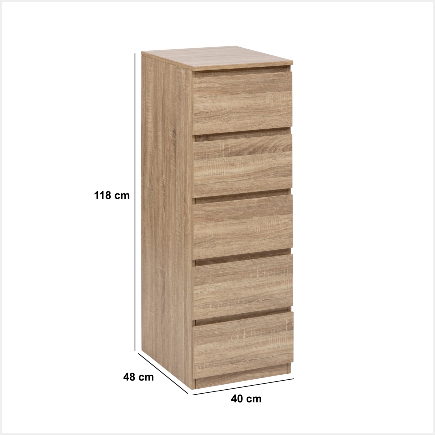 5five - Ladekast HEIM 40x118x48 cm bruin
