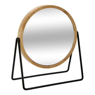 5five - Miroir de maquillage SWING 20,5x17,5 cm en bambou, rond