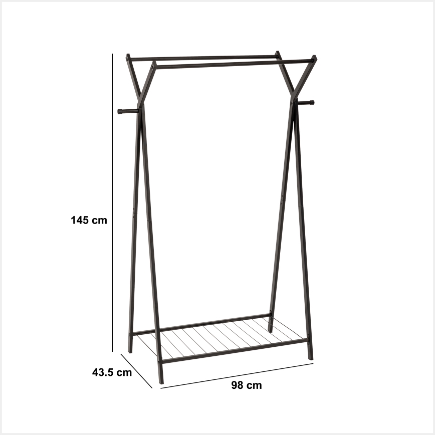 5five - Porte-manteau sur pied METY 145x98 cm noir