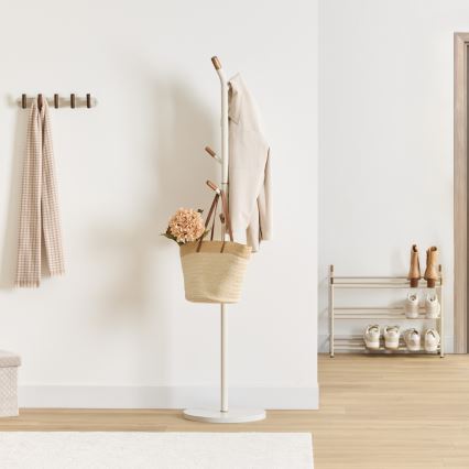 5five - Porte-manteau sur pied TALO 175,5x40 cm blanc/marron