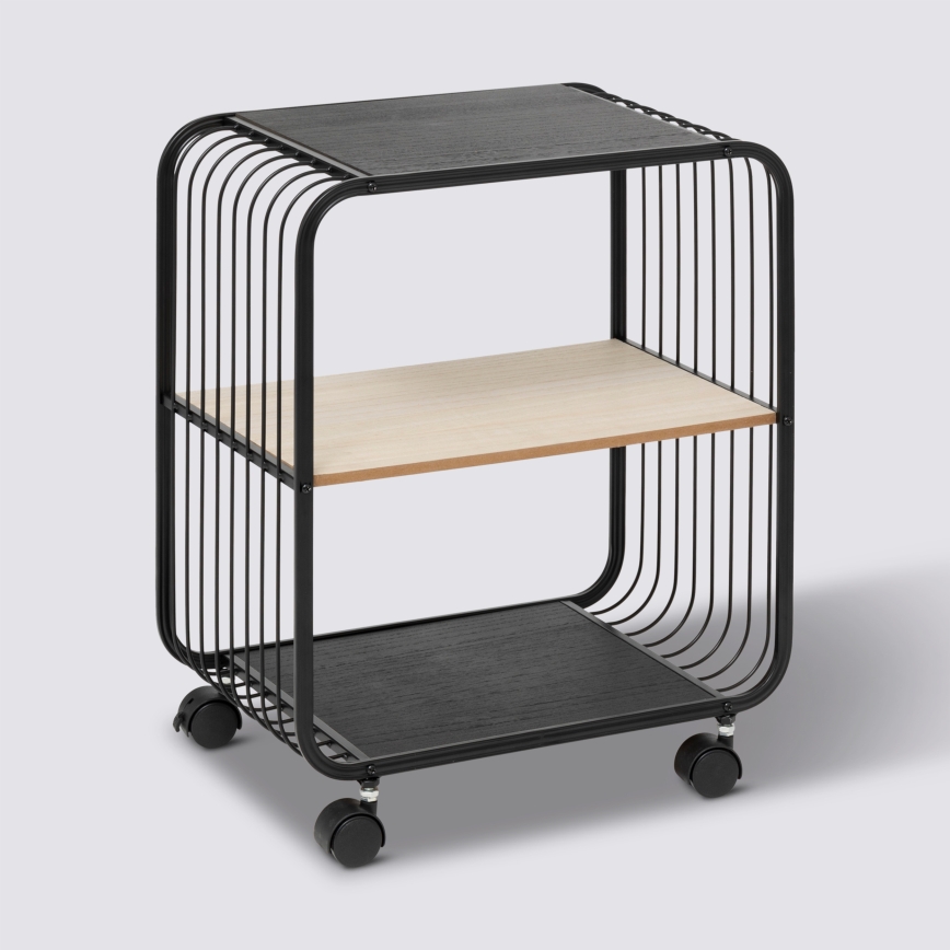 5five - Serveerwagen / verrijdbaar rek COLGE 53x43 cm zwart/beige
