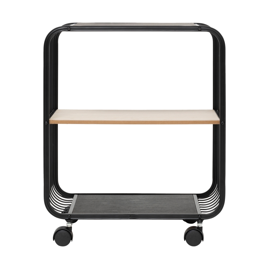 5five - Serveerwagen / verrijdbaar rek COLGE 53x43 cm zwart/beige
