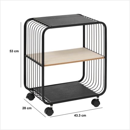 5five - Serveerwagen / verrijdbaar rek COLGE 53x43 cm zwart/beige