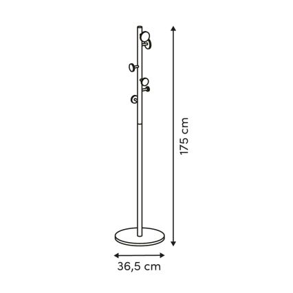 5five - Staande kapstok PERY 175x36,5 cm bruin/wit