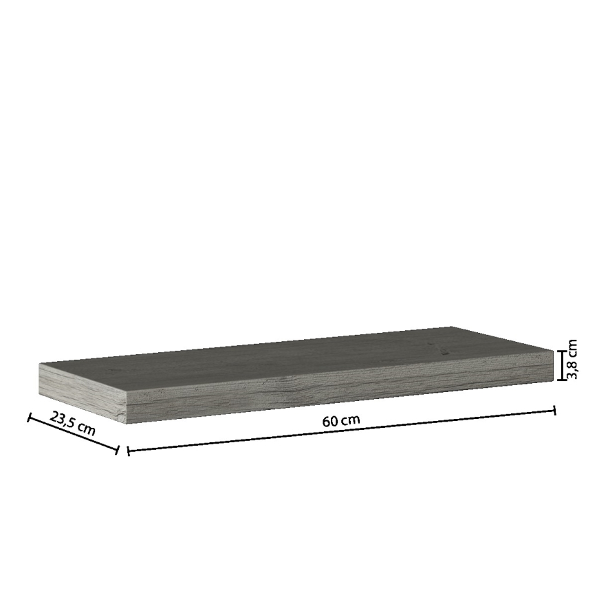 5five - Wandplank HYLE 60x24 cm grijs eiken