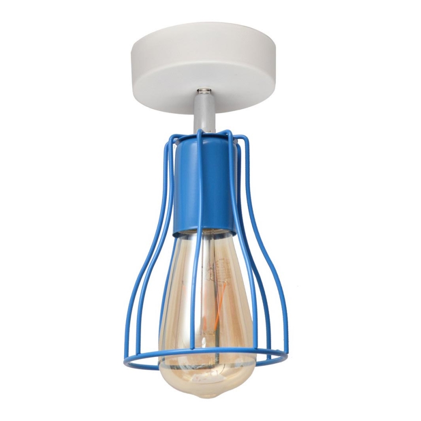 Aan plafond gevestigde hanglamp TUBE II 1xE27/15W/230V blauw