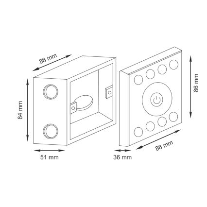 Aanraakschakelaar met dimmer voor RGBW LED strips 12-24V 4-kanaal