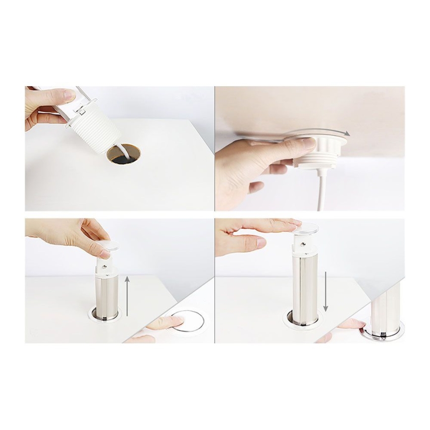 Aansluitbare stopcontactzuil voor tafelblad 3x 230 V