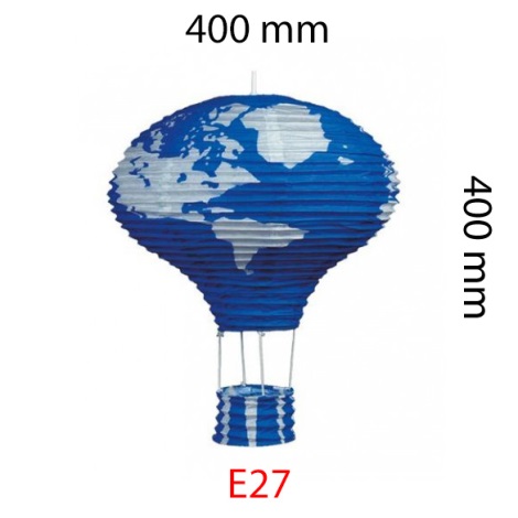 Abat-jour bleu montgolfière E27 400x400 mm