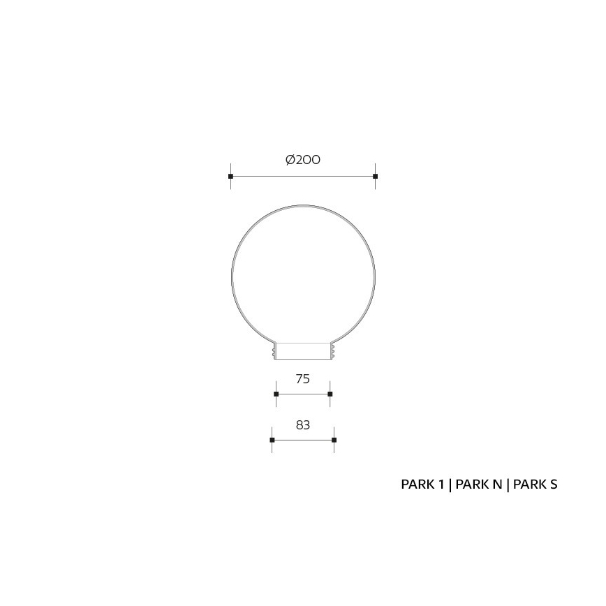 Abat-jour de rechange pour applique murale PARK E27 d. 20 cm prismatique