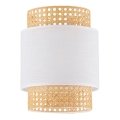 Abat-jour de rechange pour lampe de table et lustre BOHO E27 Ø 20 cm rotin/blanc
