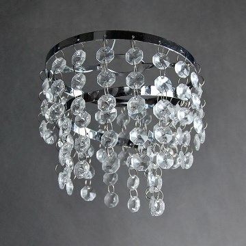Abat-jour de rechange pour plafonnier RIM E14, chrome brillant/transparent
