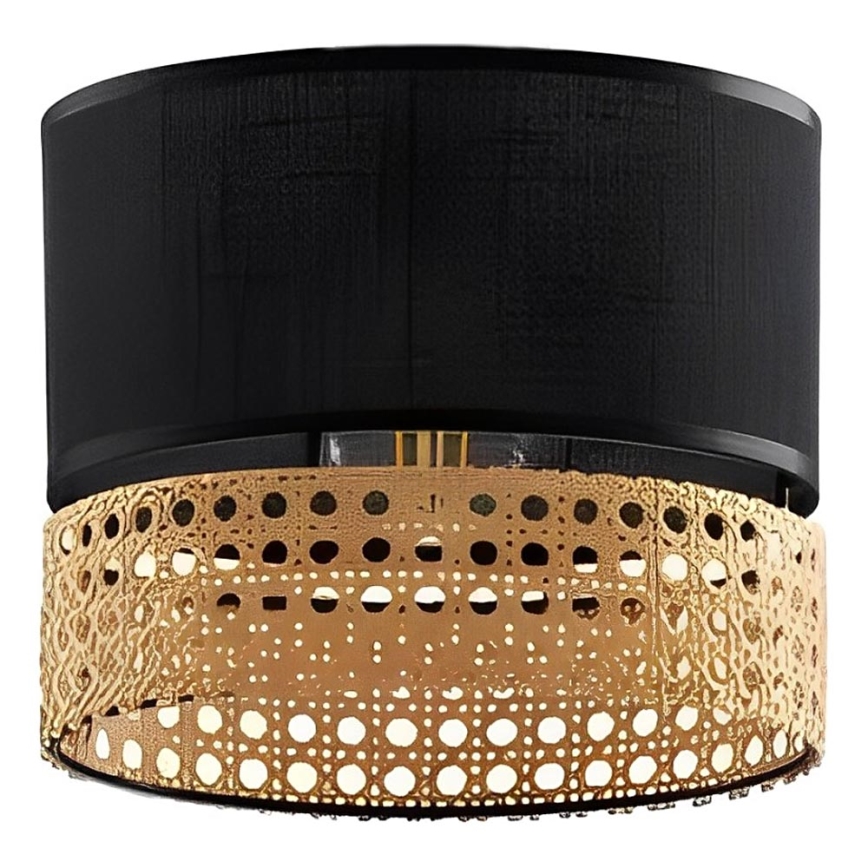 Abat-jour de rechange pour suspension PAGLIA E27 noir/rotin