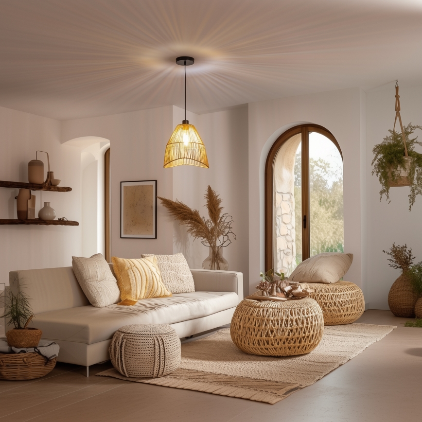 Abat-jour universel KERIA, Ø 30 cm, marron