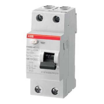 ABB 2CSF202102R1250 - Dispositif de courant résiduel FH202 A-25/0,03 2-pole 25A 230V