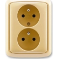 ABB 5512A-2349 D - Prise double domestique avec cadre TANGO 250V beige