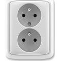 ABB 5512A-2349 S - Prise double domestique avec cadre TANGO 250V grise