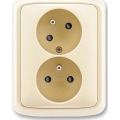 ABB 5513A-C02357 C - Dubbele wandcontactdoos met afdekraam TANGO 250V ivoor