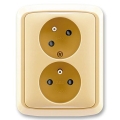 ABB 5513A-C02357 D - Dubbele wandcontactdoos met afdekraam TANGO 250V beige