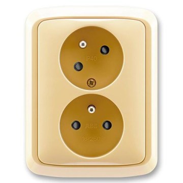 ABB 5513A-C02357 D - Prise double domestique avec cadre TANGO 250V beige