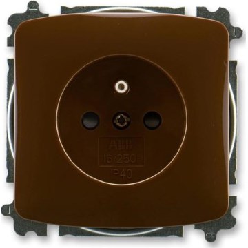 ABB 6619A-A06357 H - Huishoudelijke wandcontactdoos zonder afdekraam TANGO 250V bruin