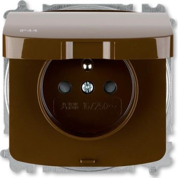 ABB 6619A-A06997 H - Huishoudelijk stopcontact zonder afdekraam TANGO 250V IP44 bruin