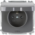 ABB 6619A-A06997 S2 - Prise domestique sans vis sans cadre TANGO 250V IP44 gris